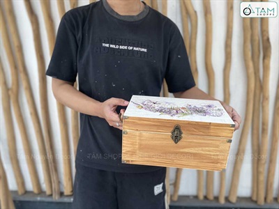 Rương gỗ phong cách cổ điển [06 Kiểu] KT30x20x15cm RUONG-GO-03